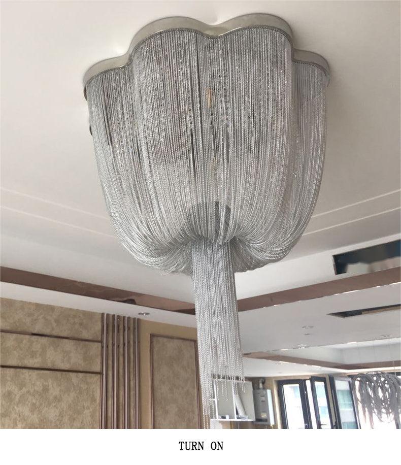 Tassel chandelier Silver 6/8 Lights