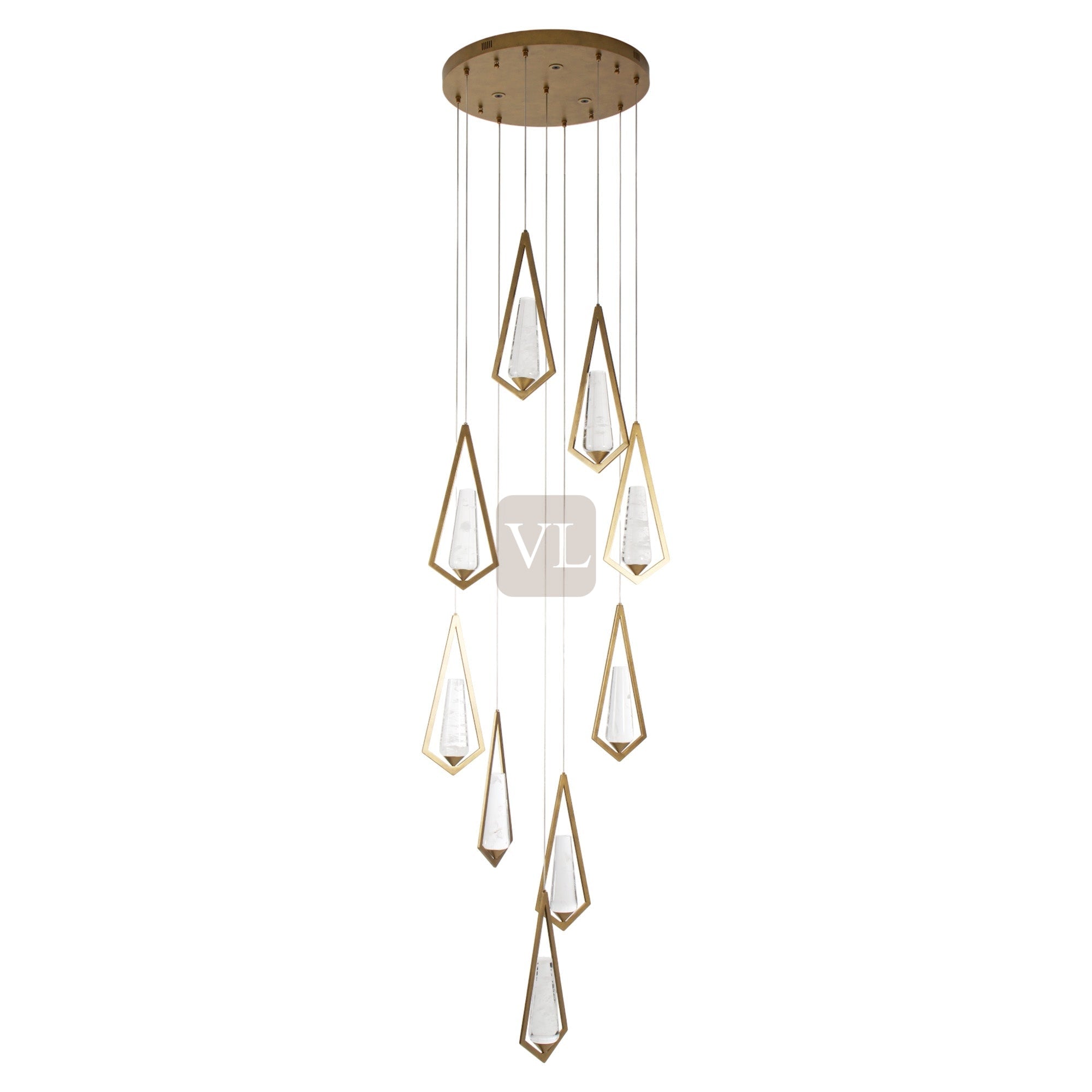 Geometric Crystal Drop Chandelier