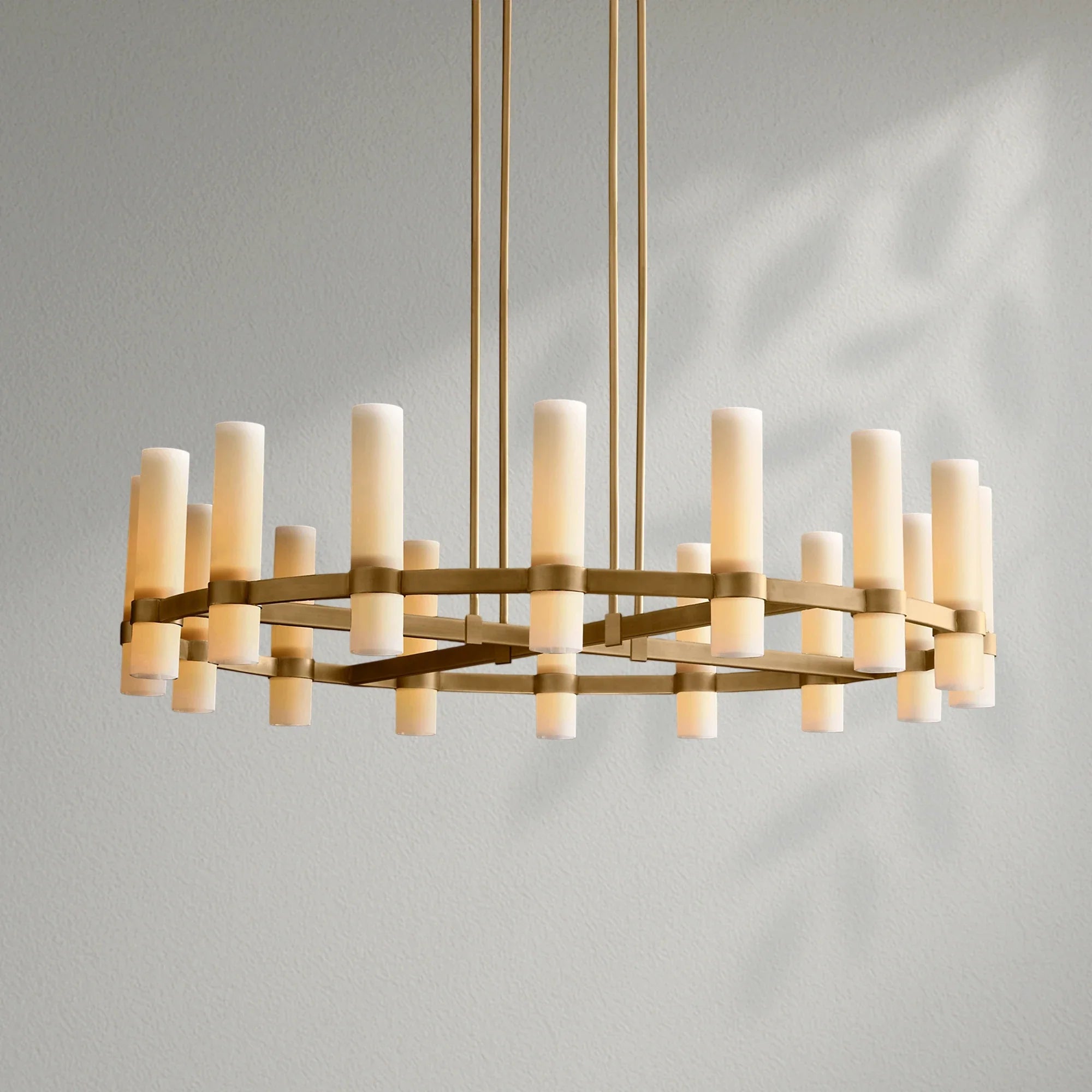 Savelle Round Milk Glass Chandelier