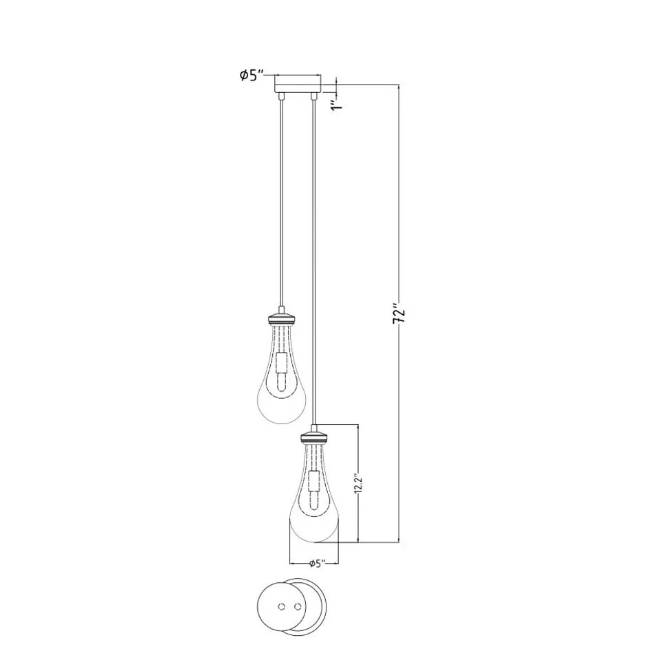 Custom Drew 2-light Raindrop Chandelier - Ineffable Lighting