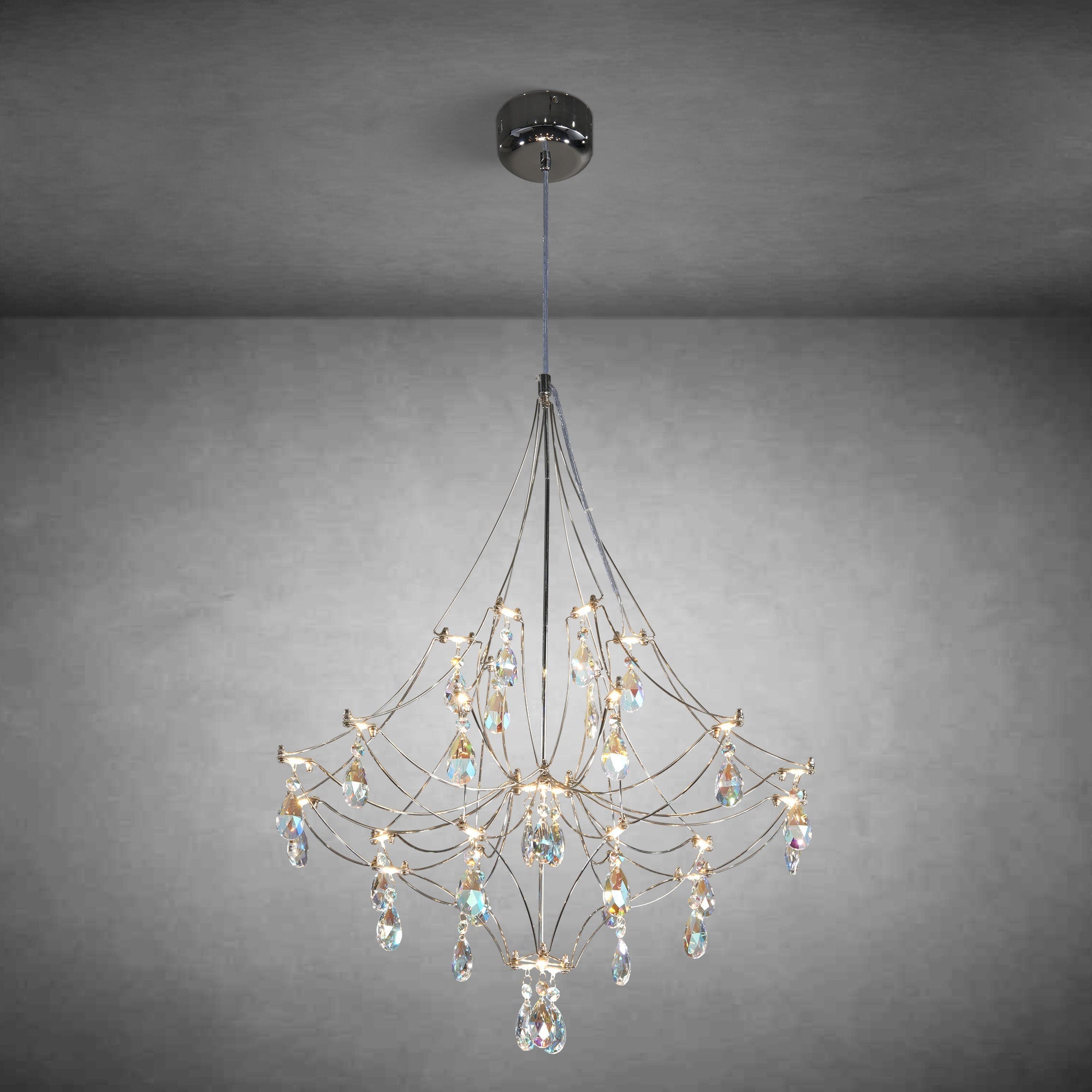 Crystal Chandelier  Sliver  Ceiling Light Fixture