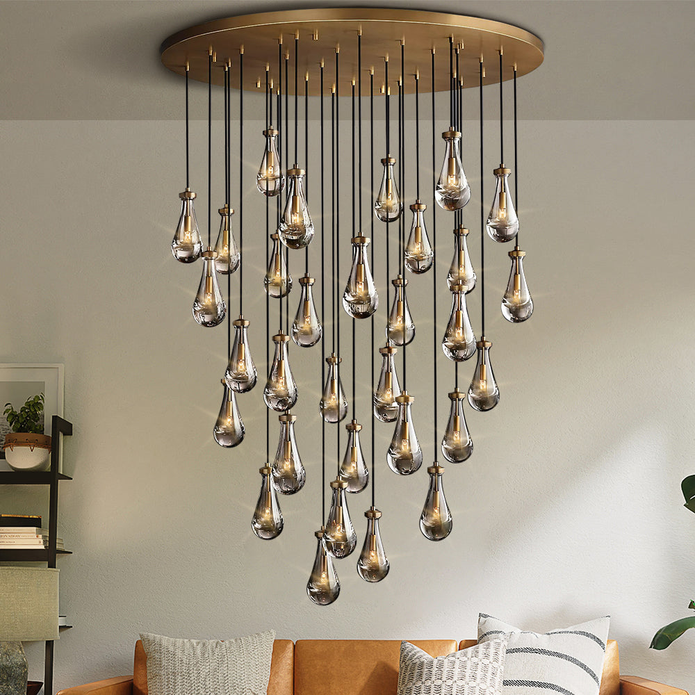 Raindrop Round Chandelier 60″, 31 Lights