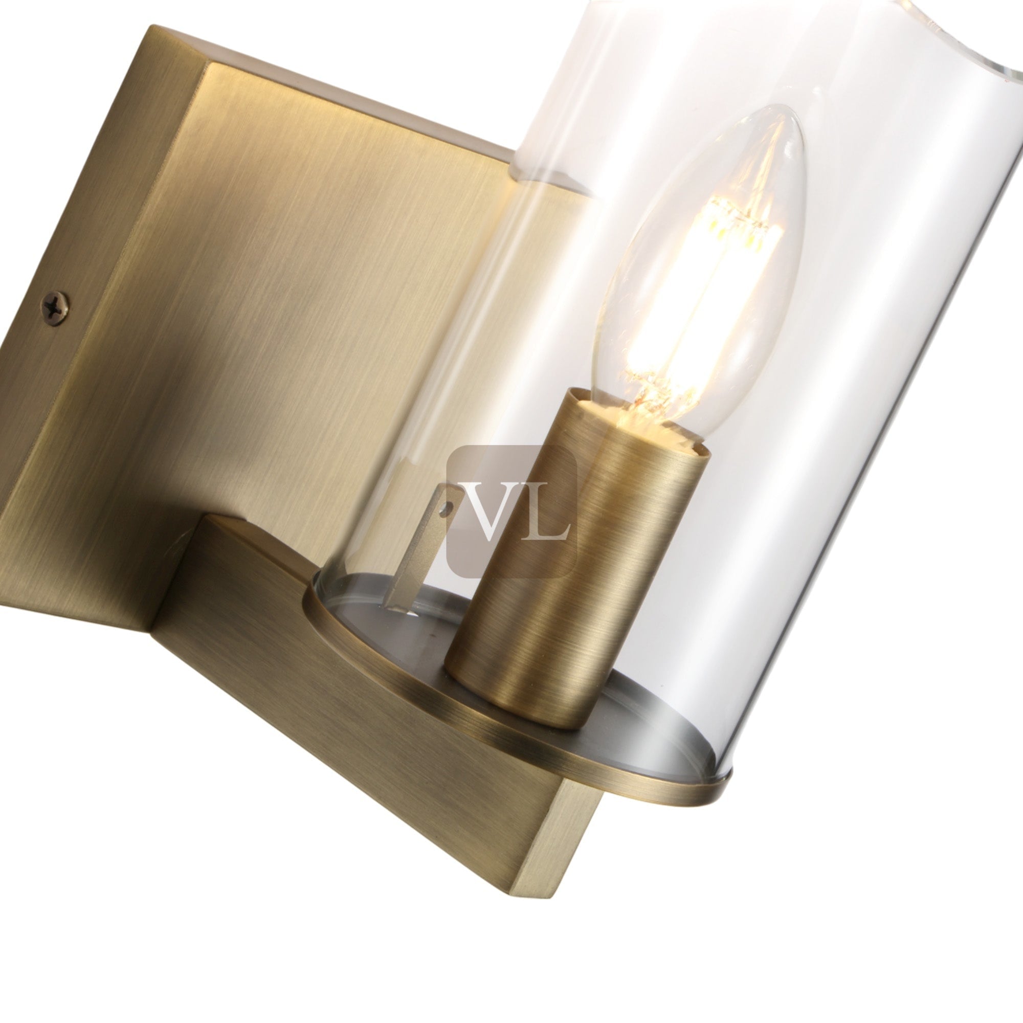 Modern Metal &amp; Glass Wall Sconc