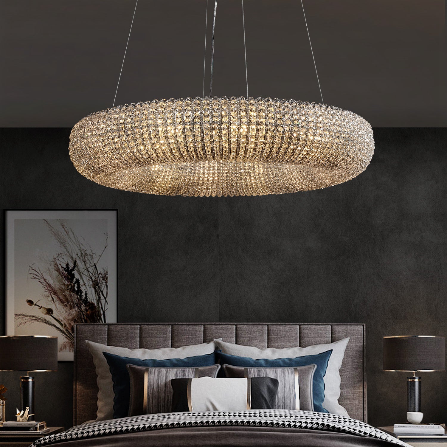 Canelure Crystal Round Chandelier