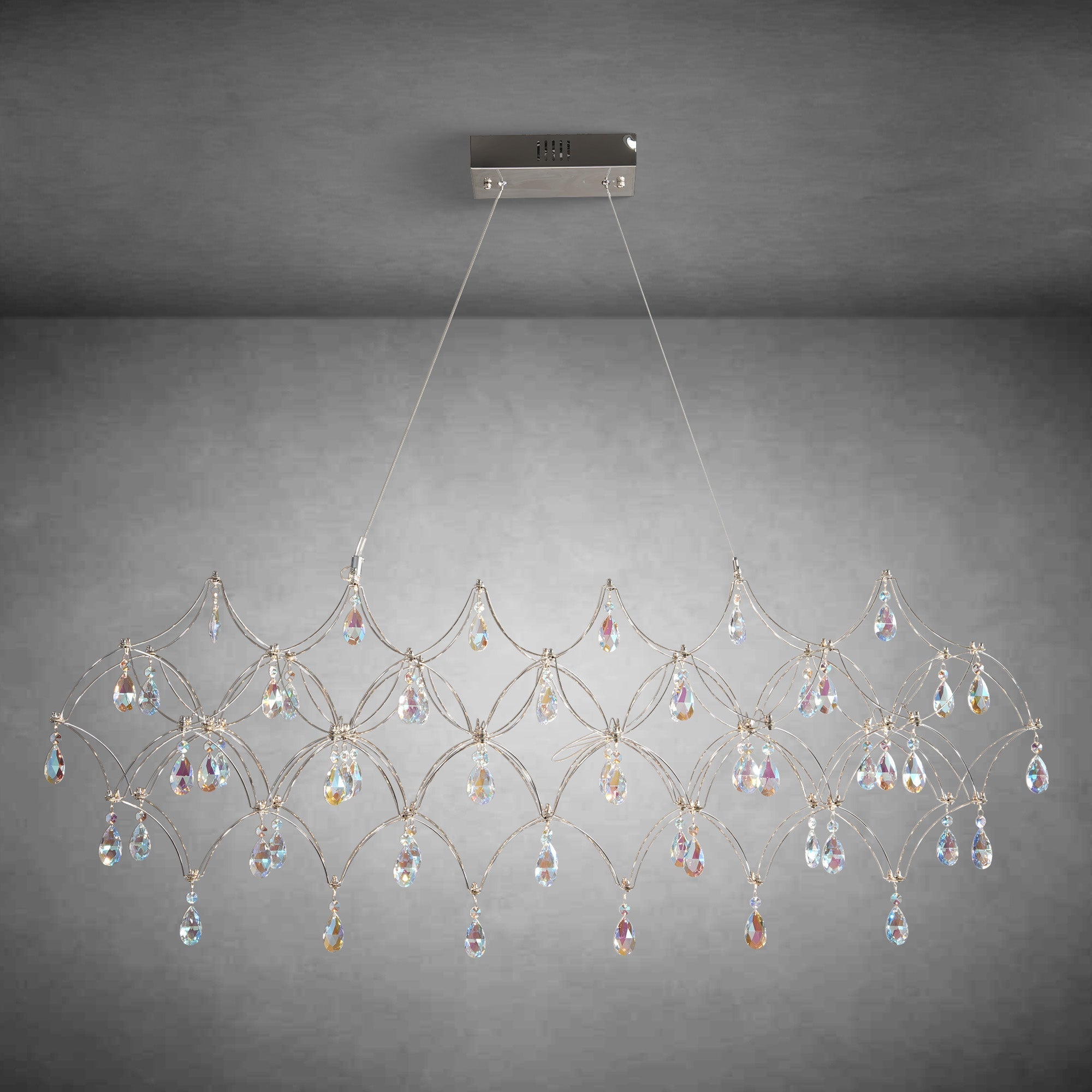 Crystal Chandelier  Sliver  Ceiling Light Fixture