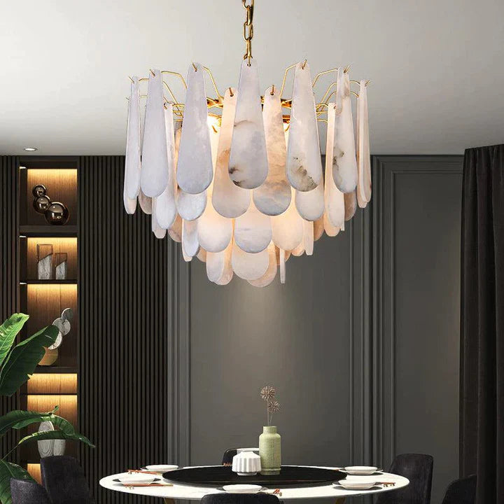 Alabaster Foyer Chandelier Lighting, Luxury Modern Lighting