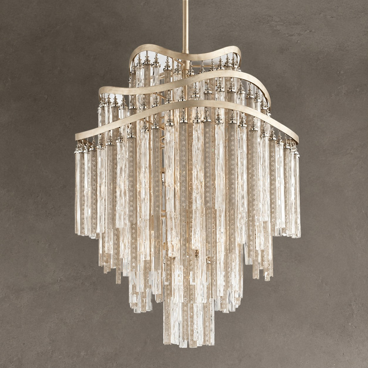 Huge Post-modern Hollow Glass Tube Tassel Chandelier for Living Room/Foyer/Villa/Stairs
