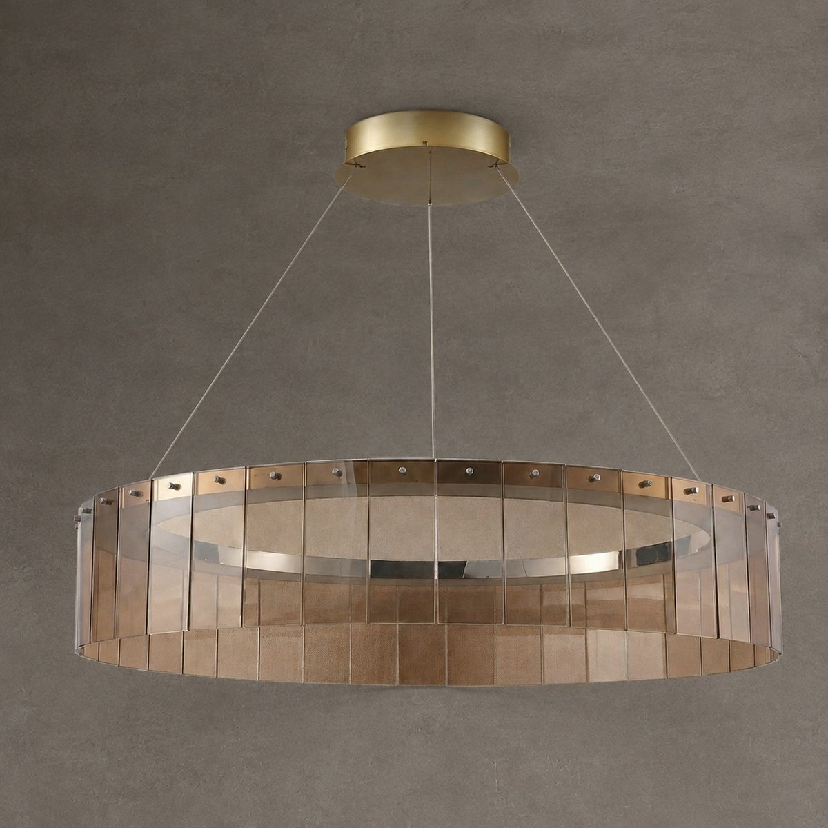 Dalton Glass Circular Chandelier 39"