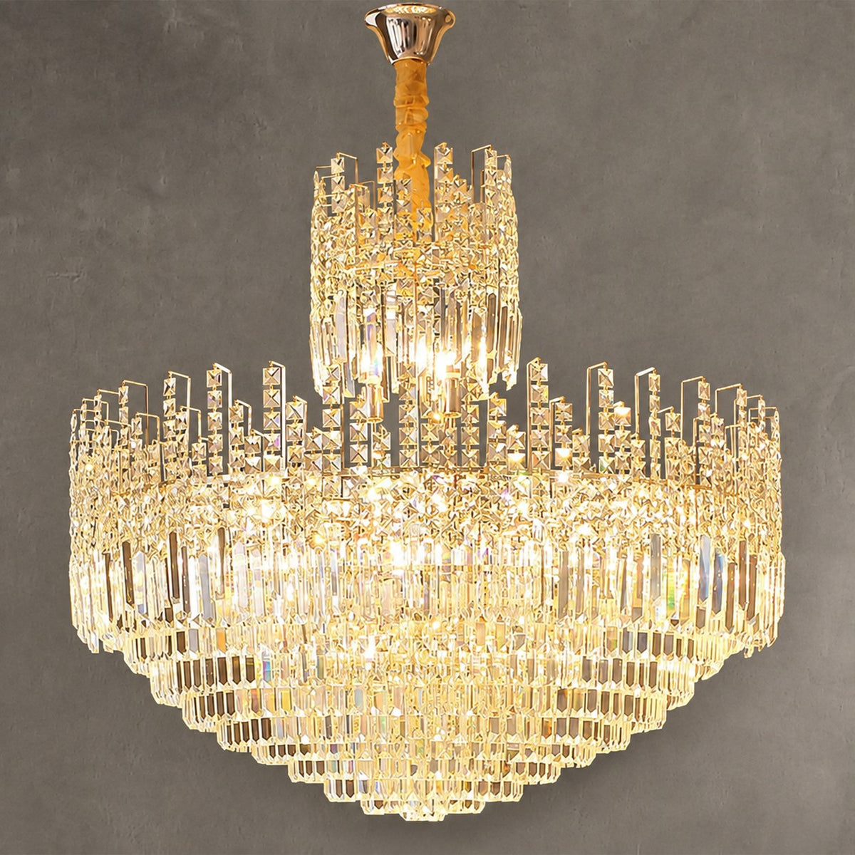 Luxury Hotel Hallway Ceiling Lighting Fixture Large Round Crystal Chandelier For Foyer Living Room Staircase