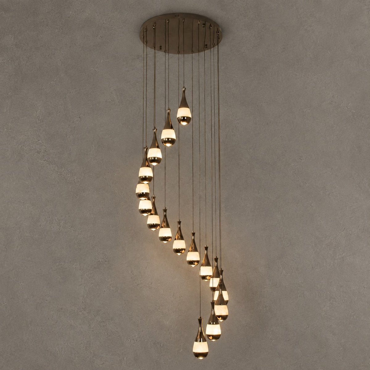 Cascata Spiral Alabaster Pendant Chandelier