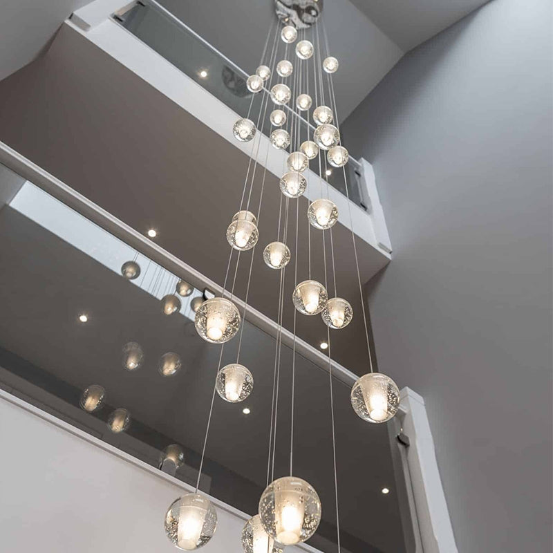 Oversized Nordic Art Round Air Bubbles Chandelier for Staircases