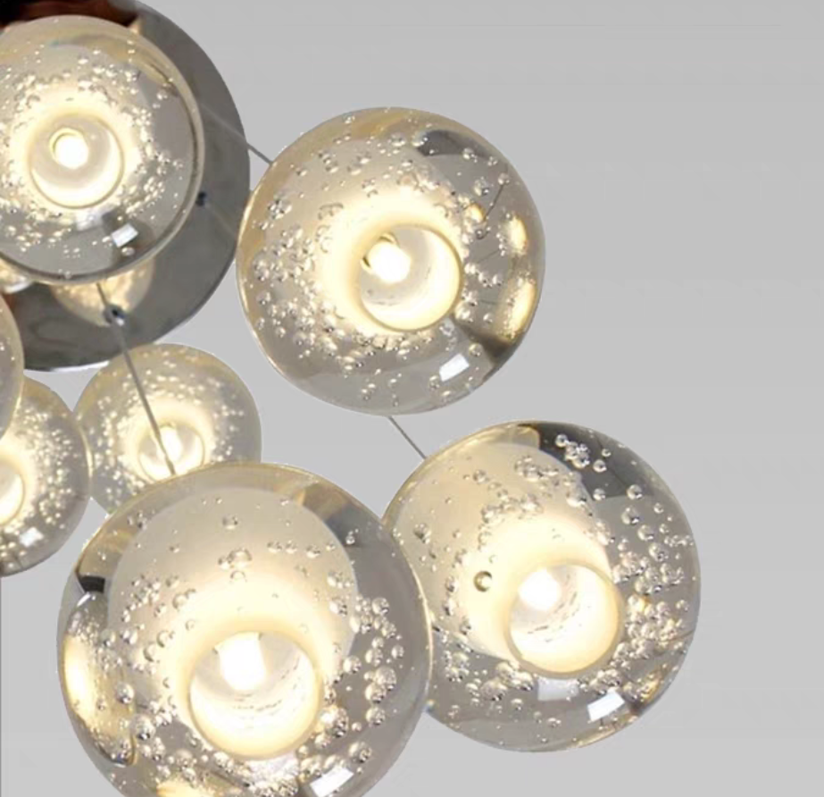 Oversized Nordic Art Round Air Bubbles Chandelier for Staircases