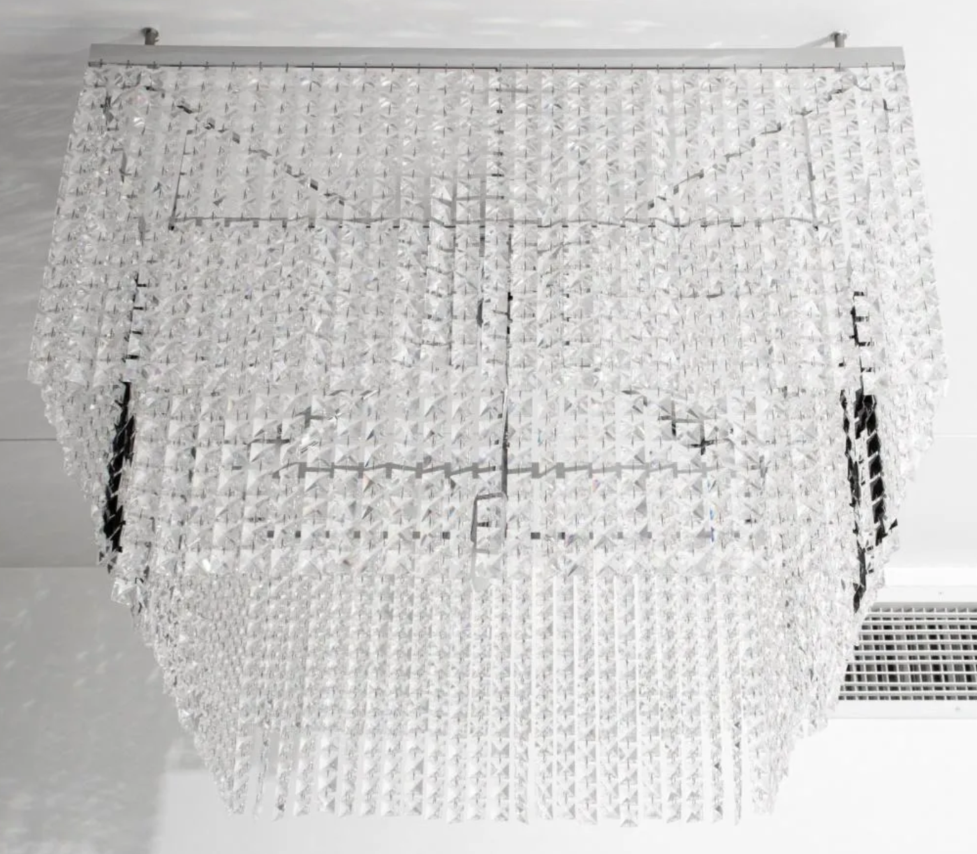 Crystal glass square chandelier