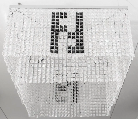 Crystal glass square chandelier