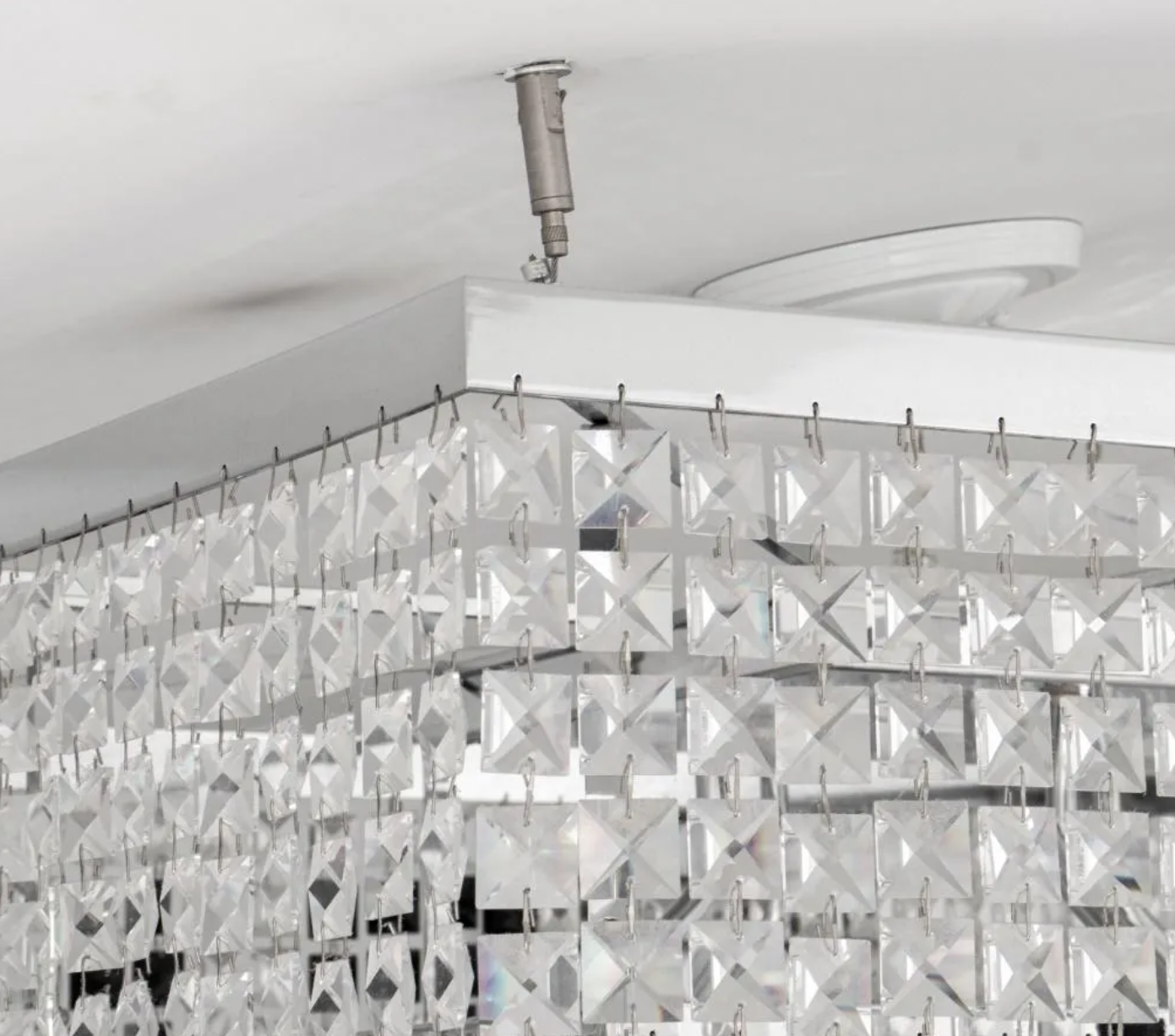 Crystal glass square chandelier