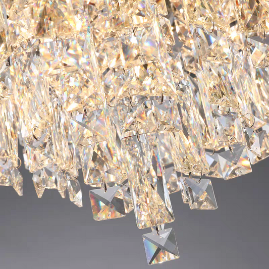 Oversize Luxury Flush Mount Crystal Chandelier for Living Room/Bedroom