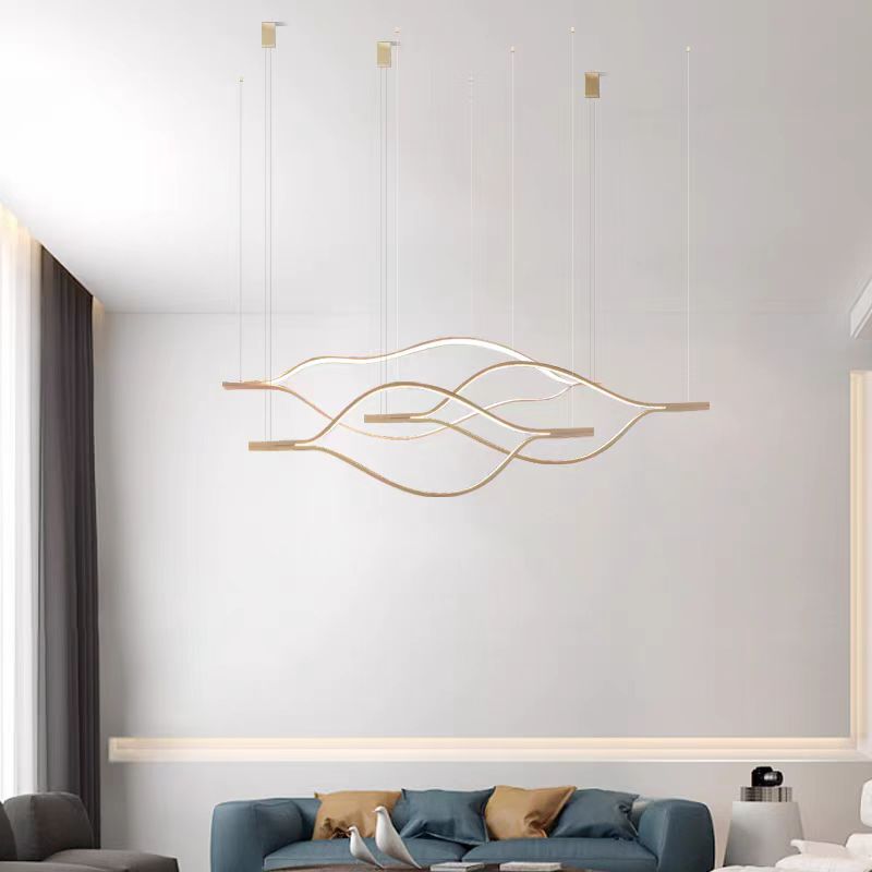 Modern Simple Aluminum Waving Chandelier