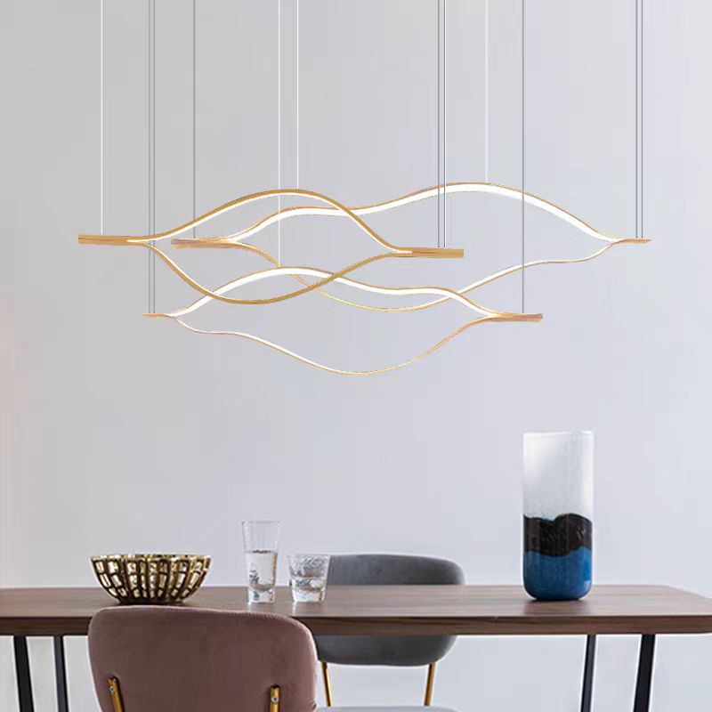 Modern Simple Aluminum Waving Chandelier