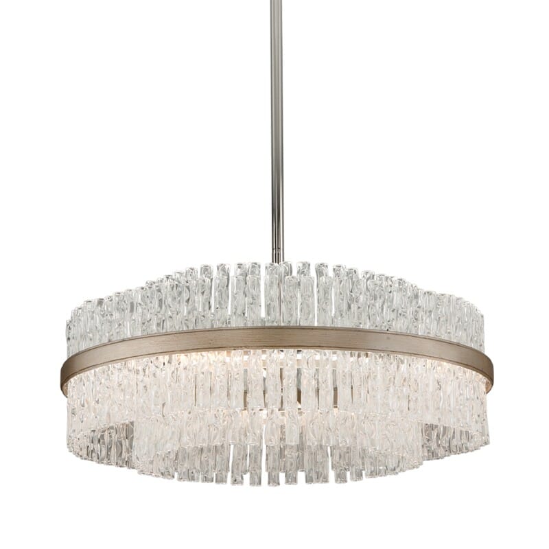 Chime 8 Light Pendant - Silver Leaf Polished Stainless