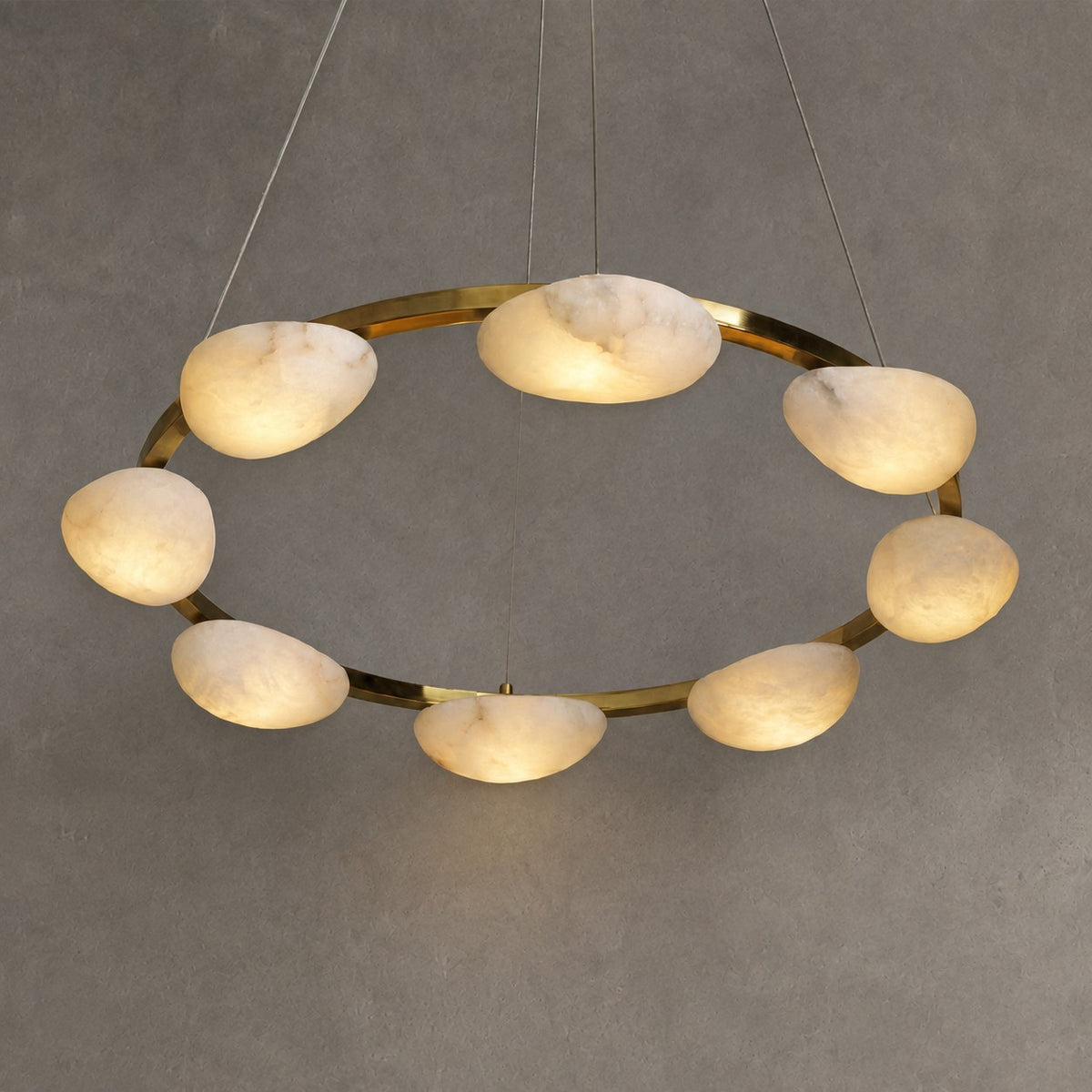 Ciottolo Modern Alabaster Ring Chandelier