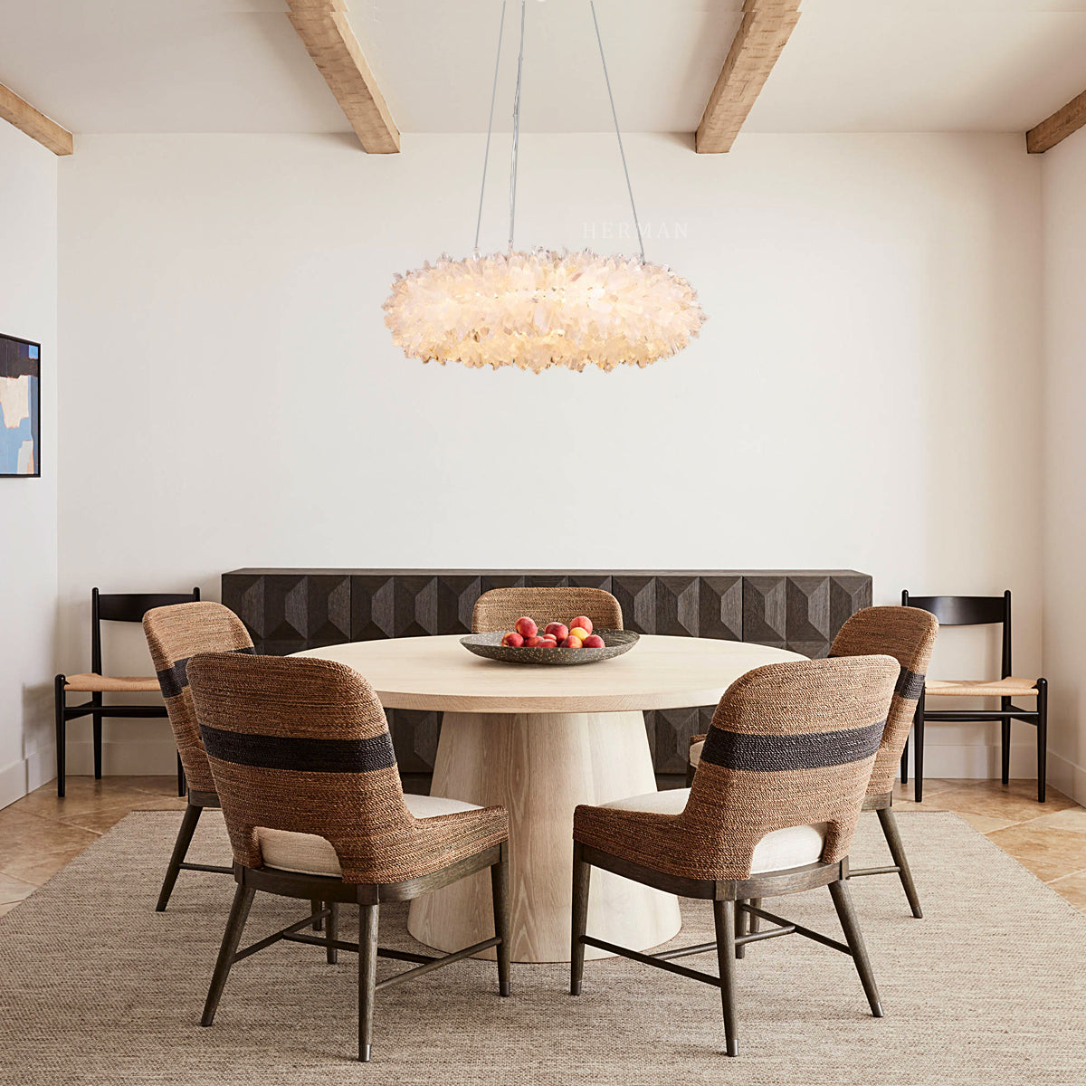 Geode  Round Quartz Crystal Chandelier