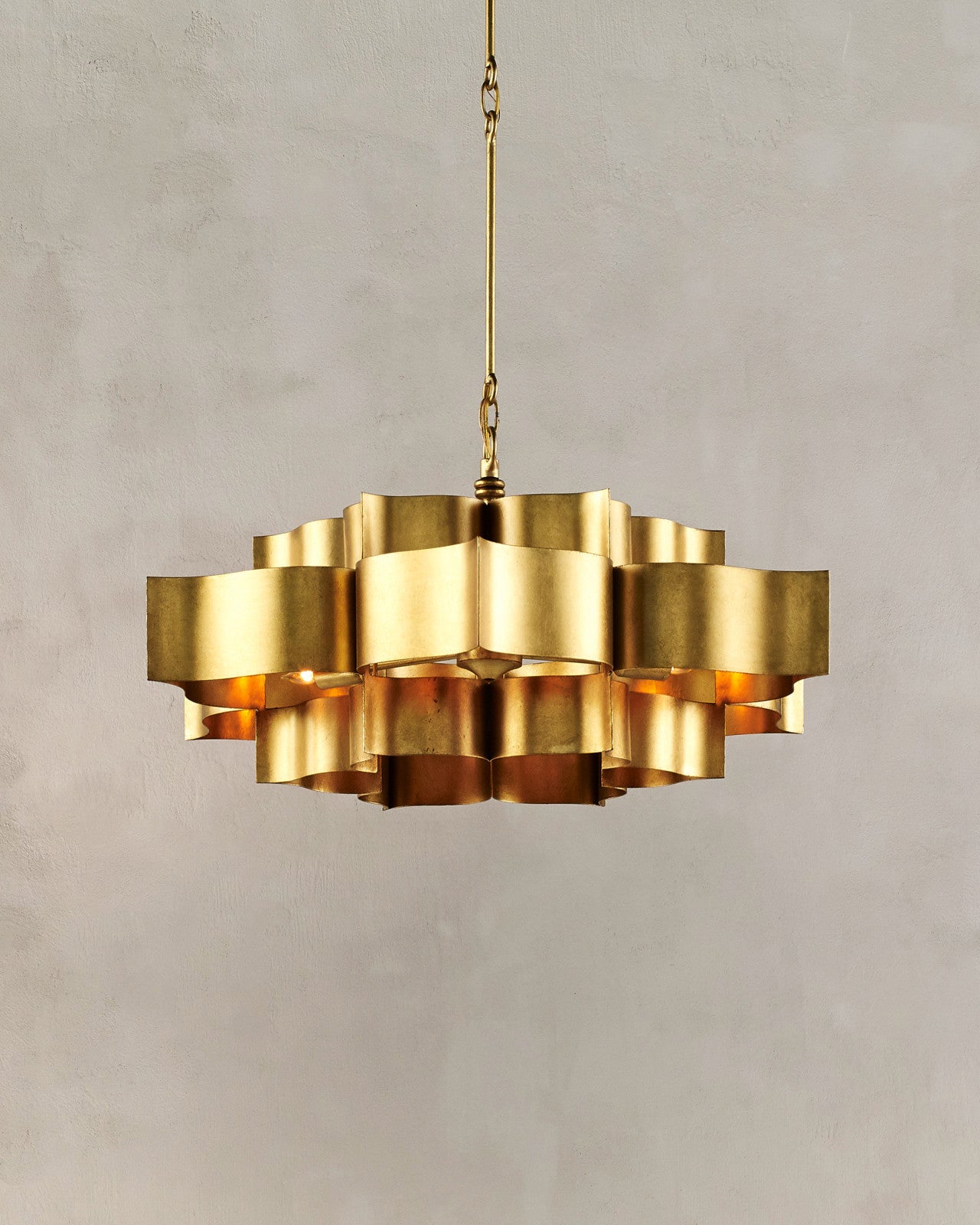 Golden leaf shape Small Chandelier