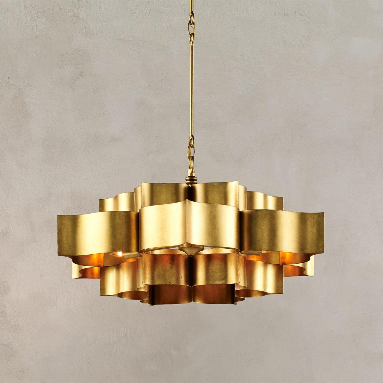 Golden leaf shape Small Chandelier