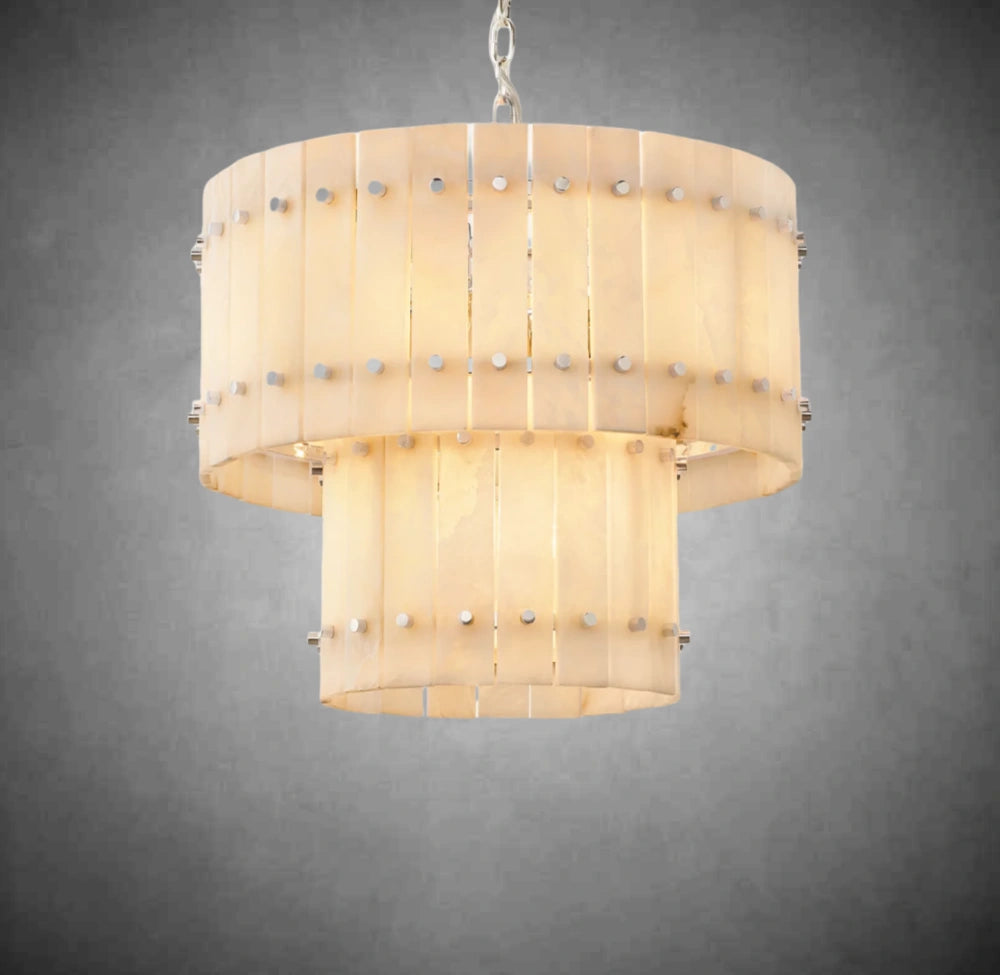 Marino Alabaster Round Tiered Chandelier