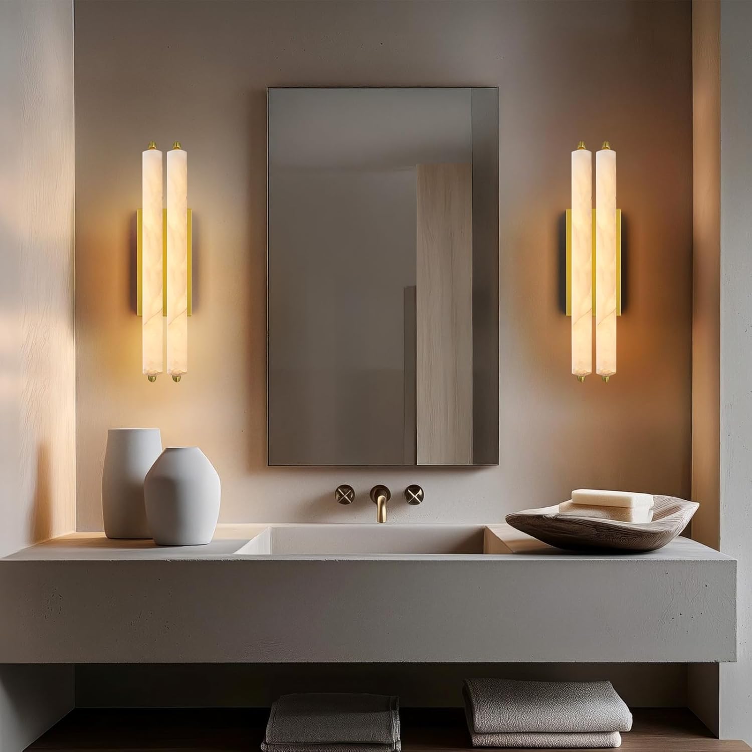 Elegant Alabaster Handcrafted Wall Sconce