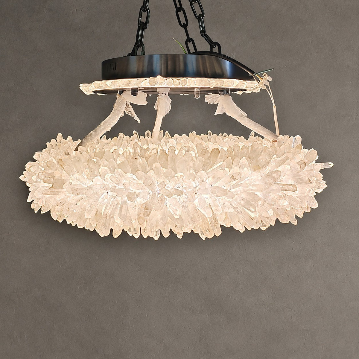Geode  Round Quartz Crystal Chandelier