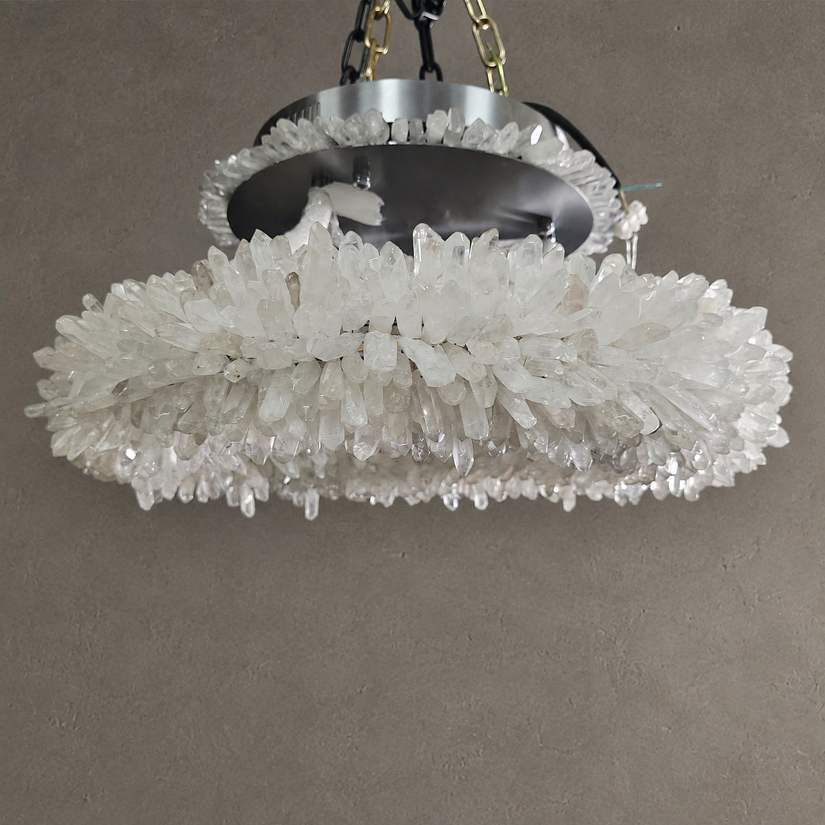 Geode  Round Quartz Crystal Chandelier