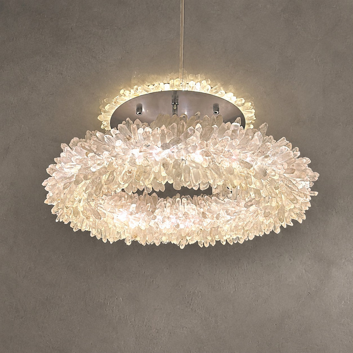 Geode  Round Quartz Crystal Chandelier