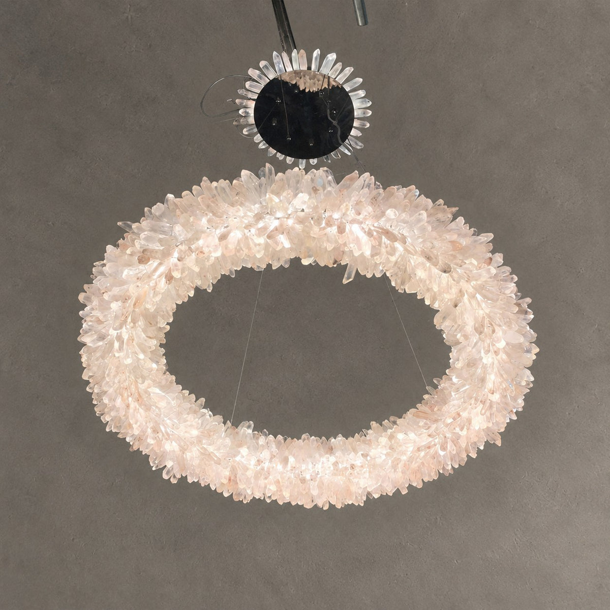 Geode  Round Quartz Crystal Chandelier