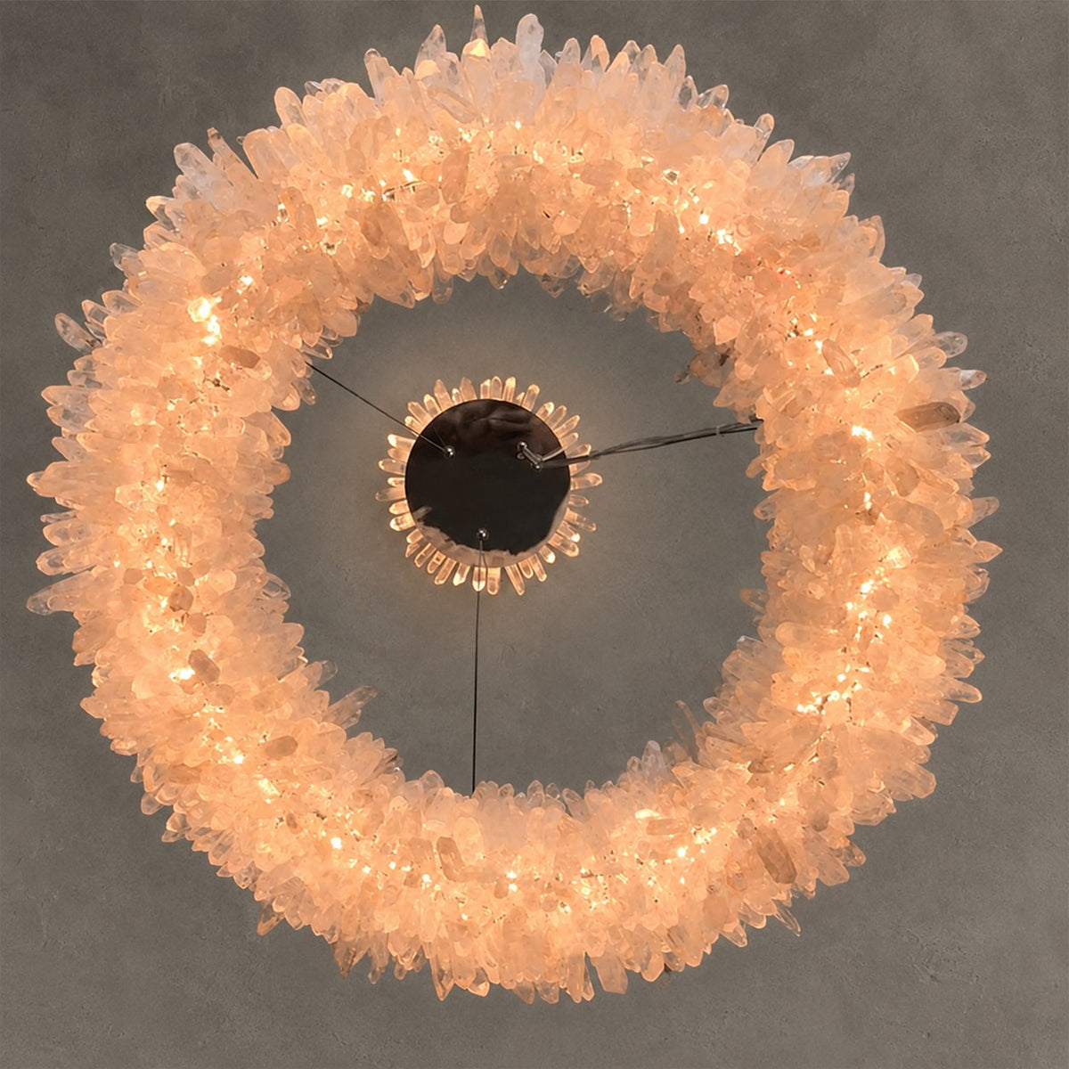 Geode  Round Quartz Crystal Chandelier