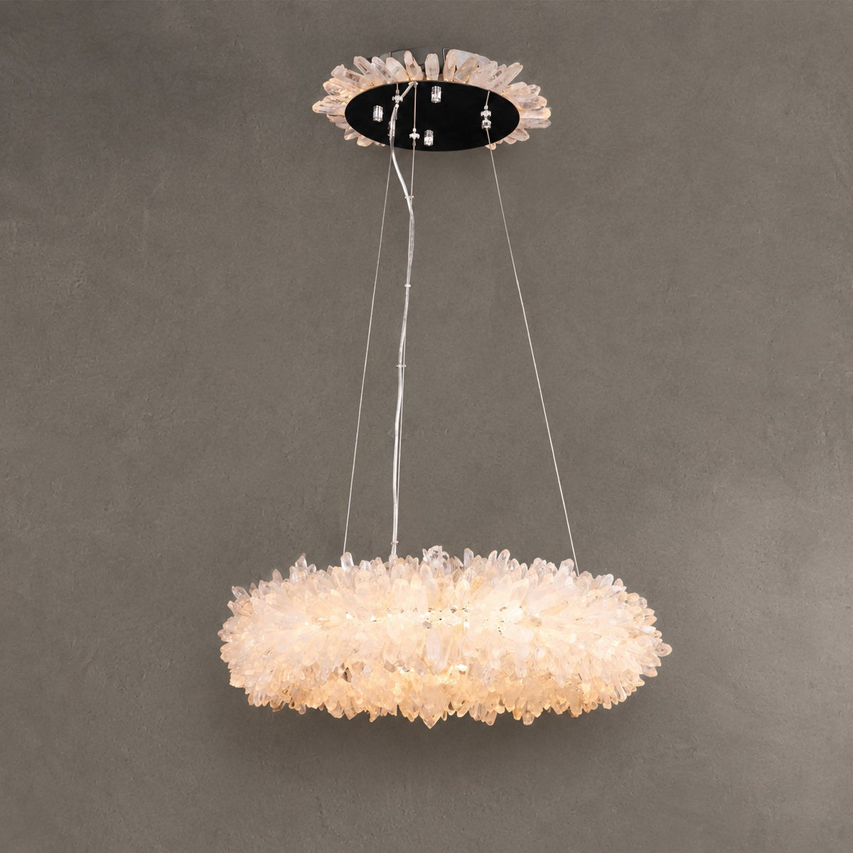 Geode  Round Quartz Crystal Chandelier