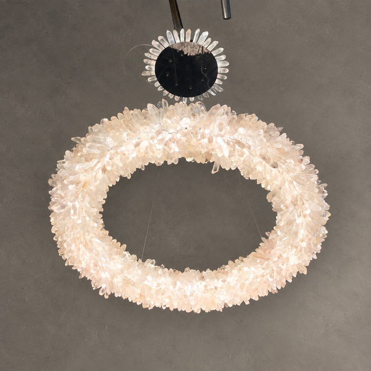 Geode  Round Quartz Crystal Chandelier