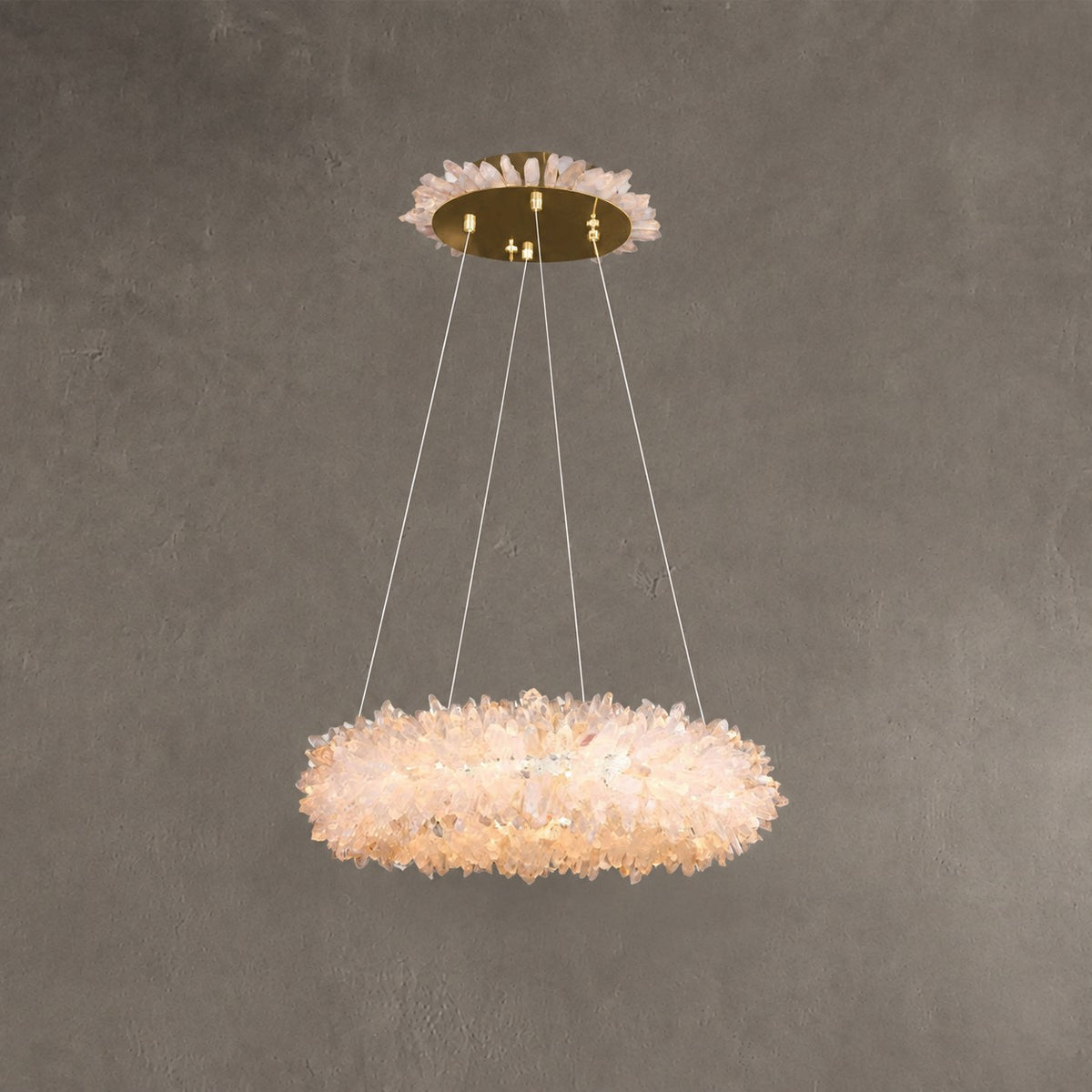 Geode  Round Quartz Crystal Chandelier
