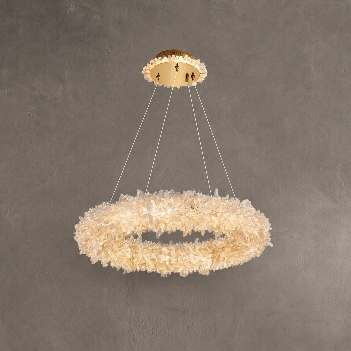 Geode  Round Quartz Crystal Chandelier