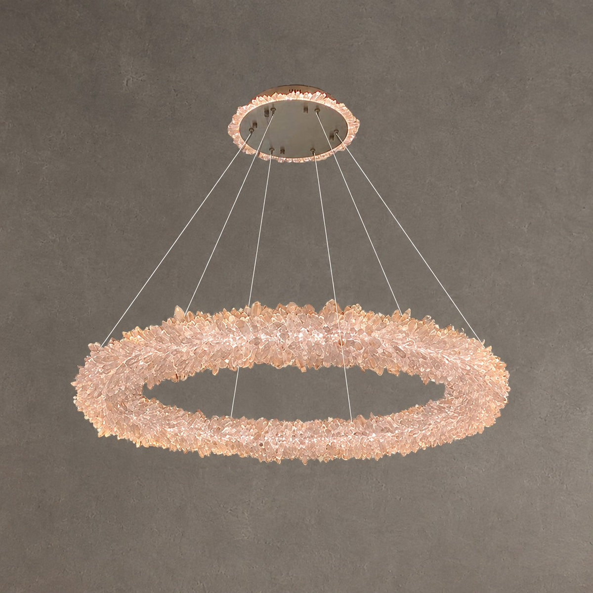Geode  Round Quartz Crystal Chandelier