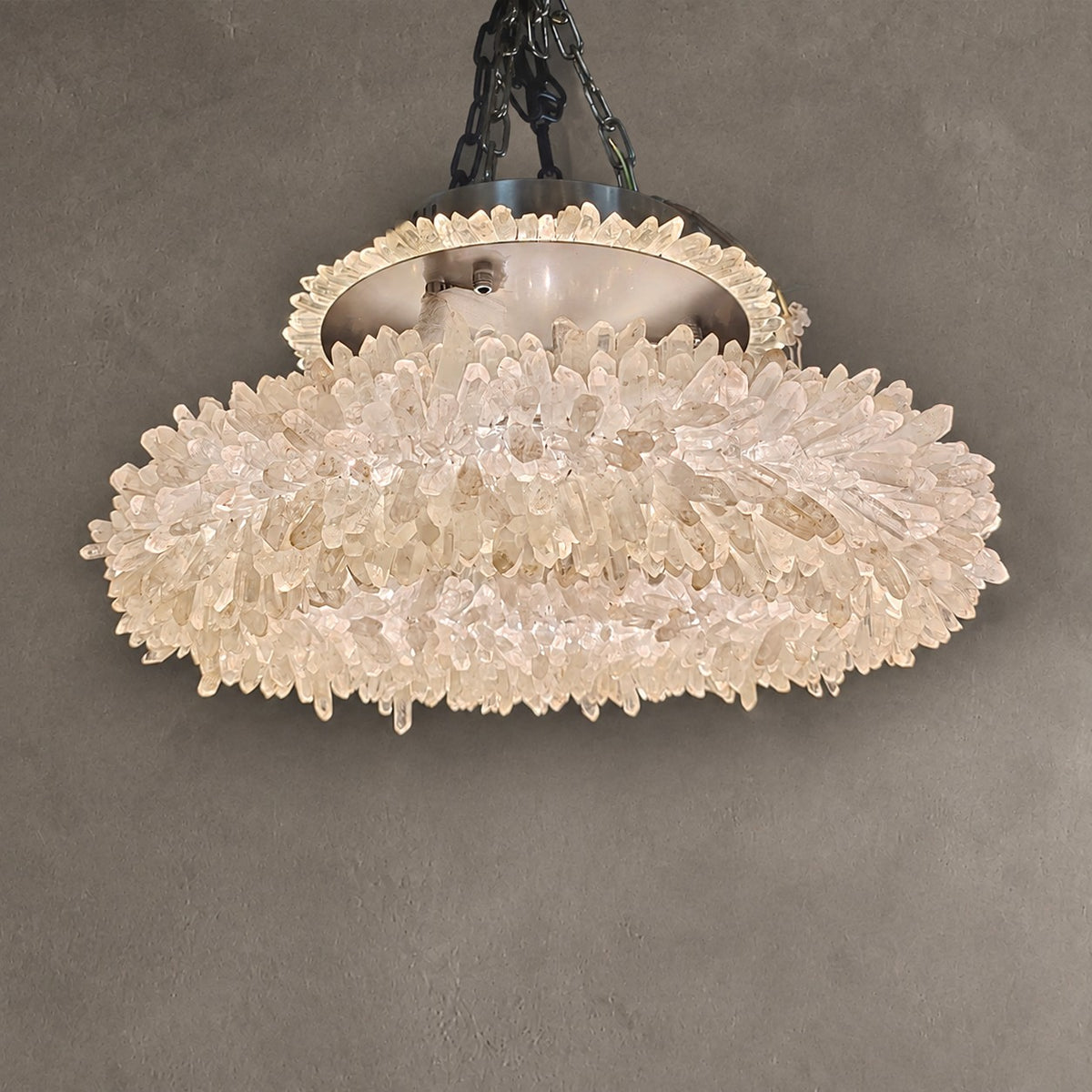 Geode  Round Quartz Crystal Chandelier