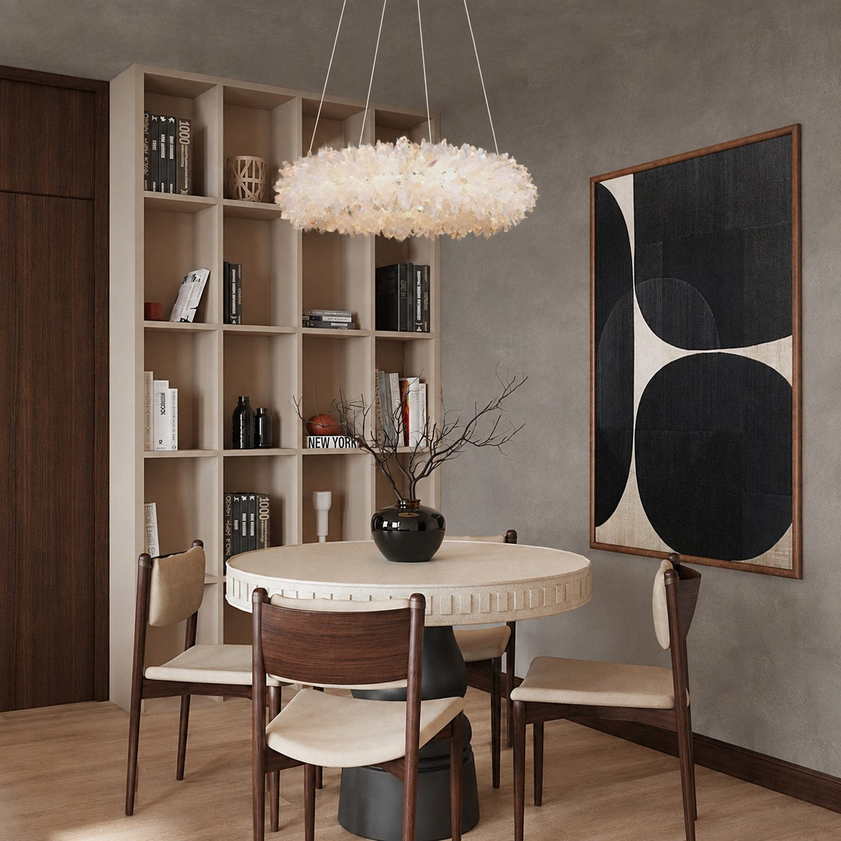 Geode  Round Quartz Crystal Chandelier