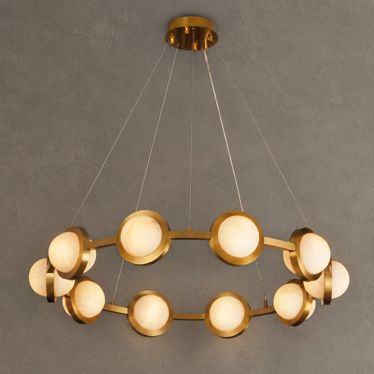 Catena Modern Alabaster Ring Chandelier