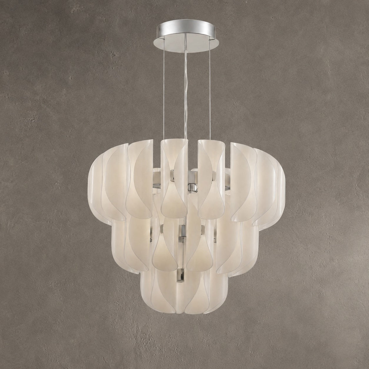 Helena Tiered Modern Glass Chandelier 31" D