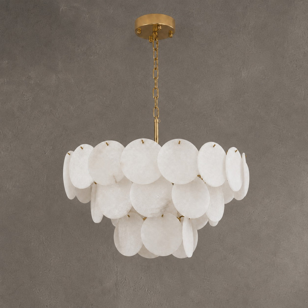 26" Natural Alabaster Round Chandelier