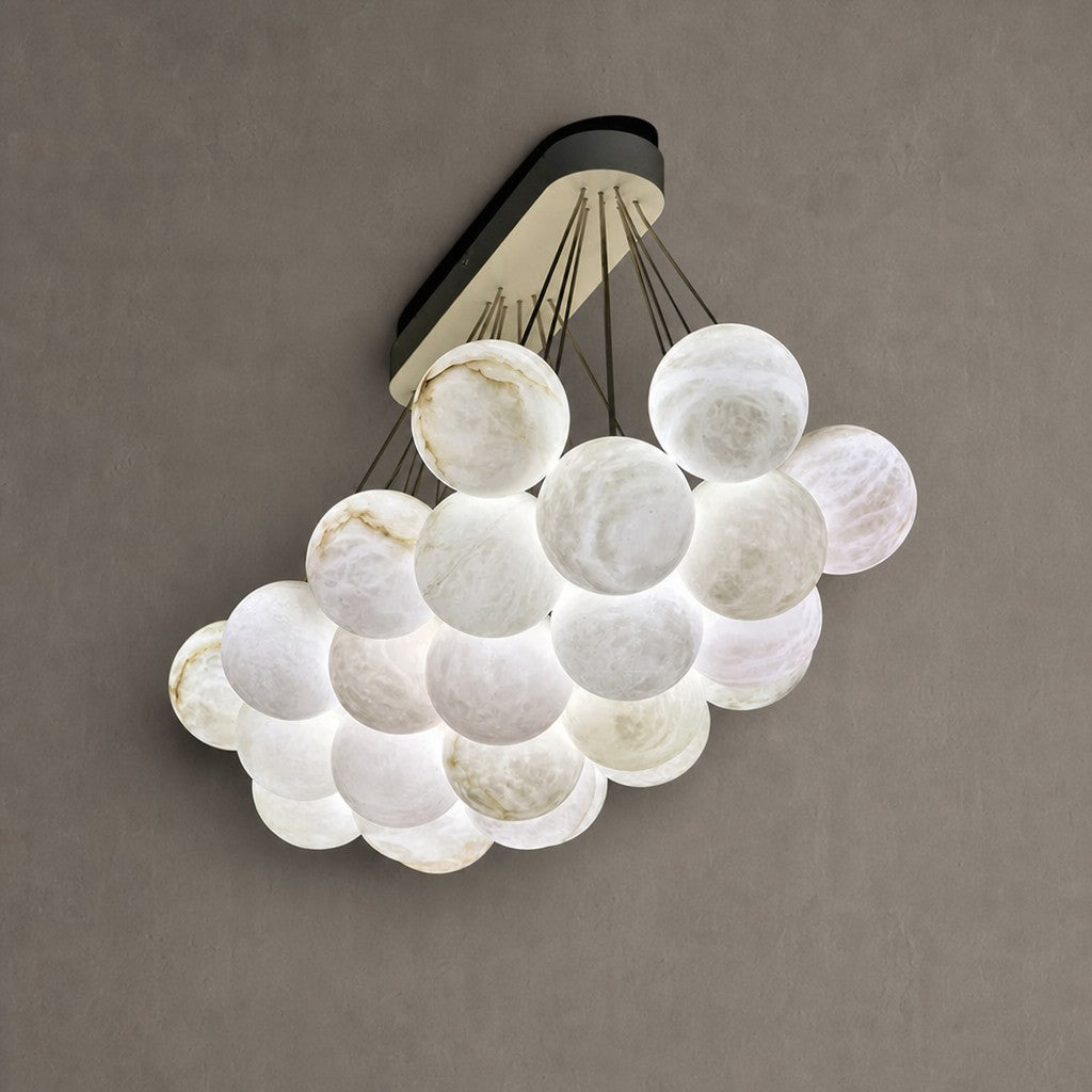 27-Alabaster Ball Chandelier, Luxury Model Lighting