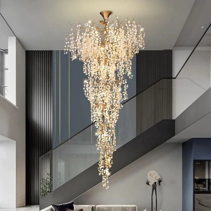 Luxury Spring 2 Story Foyer Branch Chandelier