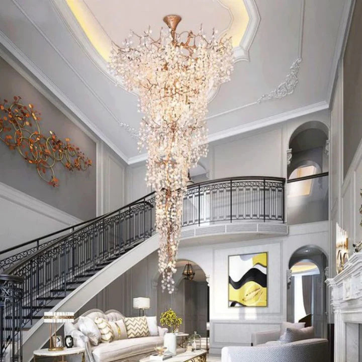 Luxury Spring 2 Story Foyer Branch Chandelier