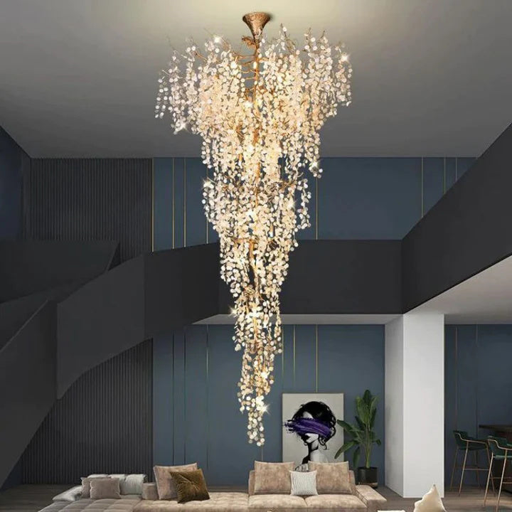 Luxury Spring 2 Story Foyer Branch Chandelier