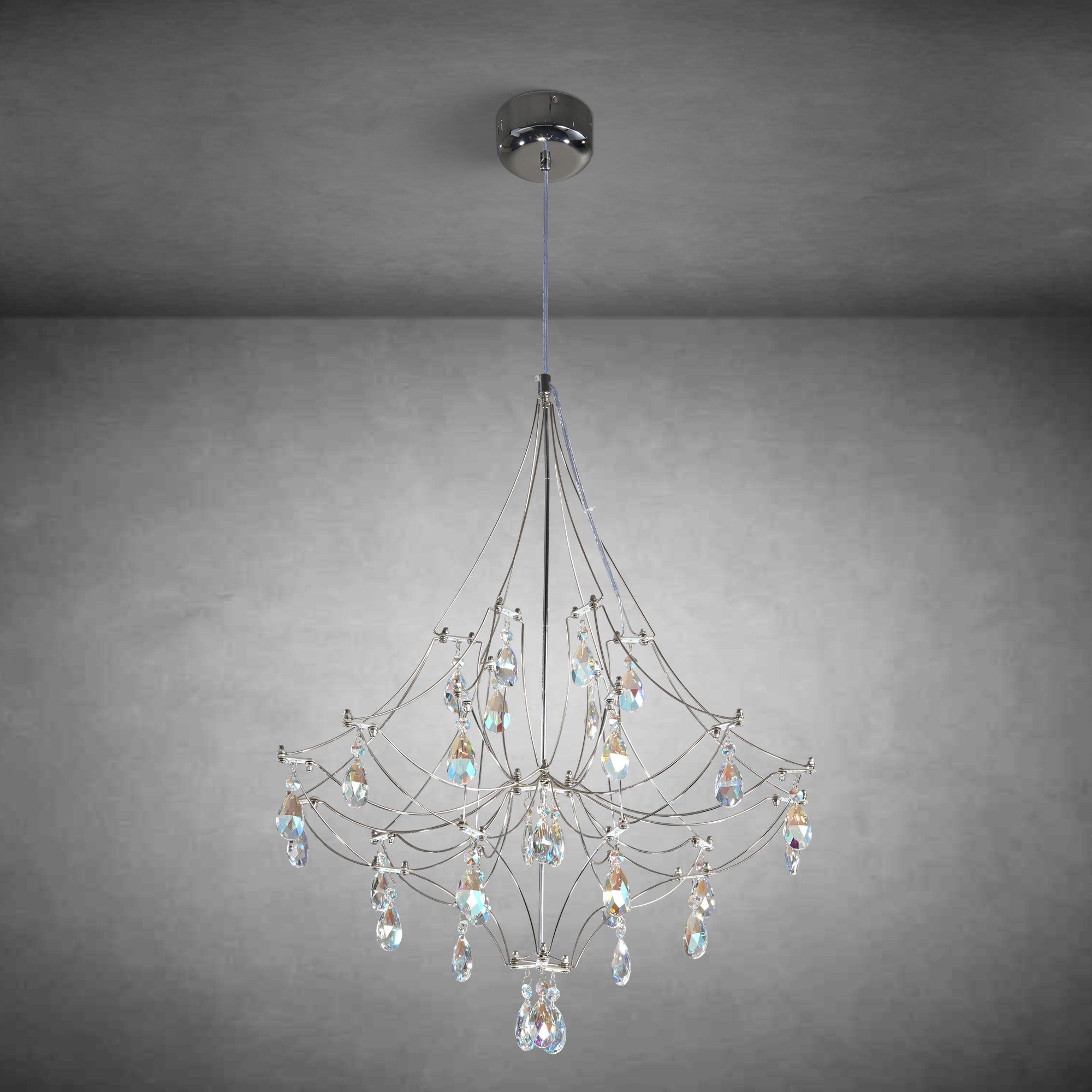 Crystal Chandelier  Sliver  Ceiling Light Fixture