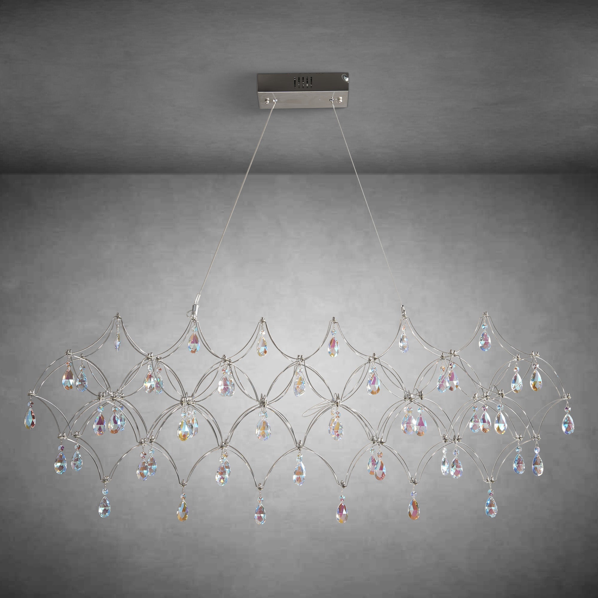 Crystal Chandelier  Sliver  Ceiling Light Fixture